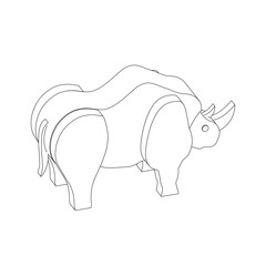 icon illustration of rhinoceros