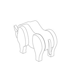 icon illustration of rhinoceros
