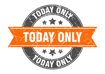 today only round stamp with orange ribbon. today only