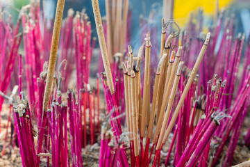 Incense used to worship the Buddha Show the faith of the Buddhist.