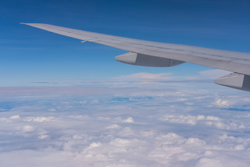 Wing aircraft with sky background