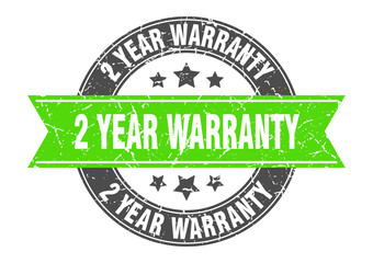 Obraz premium 2 year warranty round stamp with green ribbon. 2 year warranty