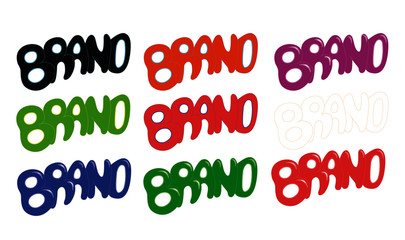 brand word different color set