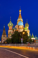 St. Basil's Cathedral at dusk, Red Square, Moscow