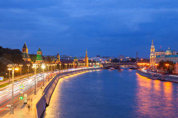 Fototapeta na wymiar Dusk view of the Moscow Kremlin, Russia