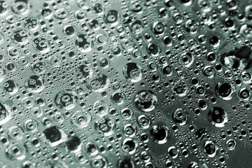 water drops on a metal surface