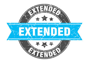 extended round stamp with turquoise ribbon. extended