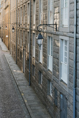 historic Norman stone houses in the Saint-Malo Intra-Muros Neighboorhood