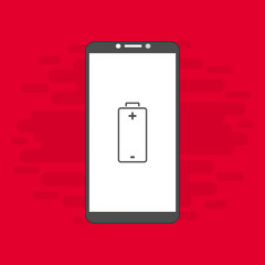 simple flat battery smartphone icons. Vector symbols and design elements.
