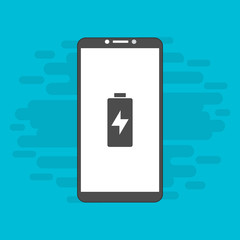 simple flat battery smartphone icons. Vector symbols and design elements.