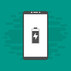 simple flat battery smartphone icons. Vector symbols and design elements.