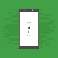 smartphone with Battery icon Vector Illustration on the background.