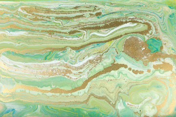 Green pastel marble pattern. Stone ripple texture.