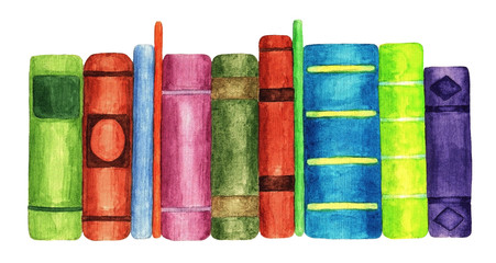 Books, watercolor
