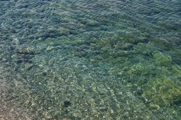 Transparent sea water on the beach