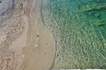 Fototapeta na wymiar Transparent sea water on the beach
