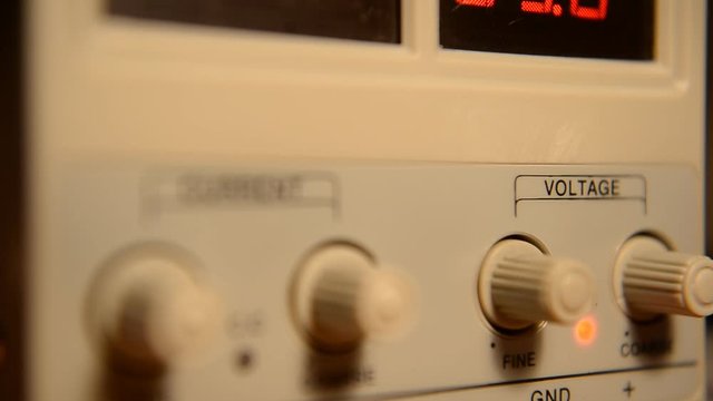 DC power supply in the repair shop of electronics, mobile phones, computers, microchips