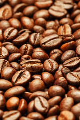 Fresh and aromatic roasted coffee beans, can be used as background.