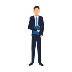 avatar businessman icon, flat design