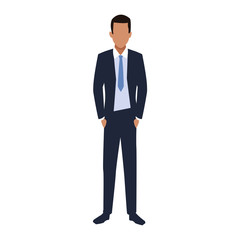 avatar businessman standing icon, flat design