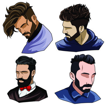 Hair Style Men Stock Illustrations