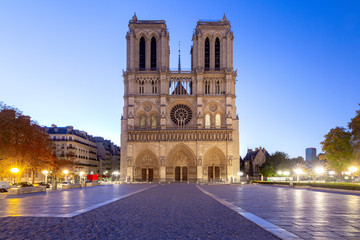 Fototapeta na wymiar Paris. The building of the Cathedral of Notre Dame.