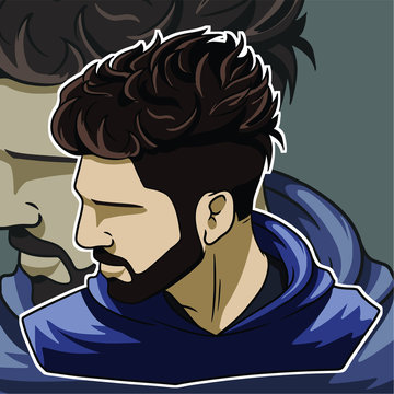 Hair Style Men Stock Illustrations