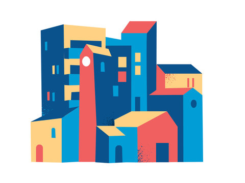 houses and buildings isolated vector illustration 