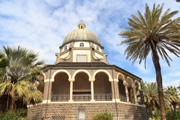 Roman Catholic Church of the Beatitudes on Mount of Beatitudes near Tabgha, Israel