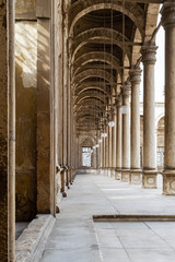 Fototapeta na wymiar Passages surrounding the court of Muhammad Ali Pasha Mosque, Citadel of Cairo, Egypt