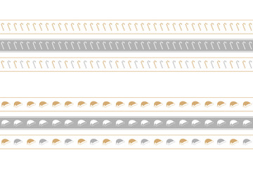 christmas seamless border set with candy cane and cap pattern vector illustration EPS10