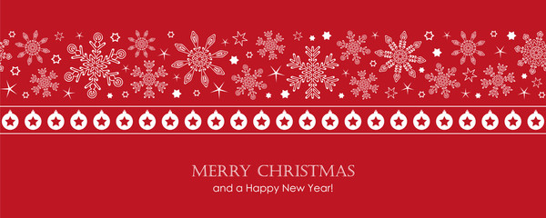 red christmas card with white seamless pattern snowflakes vector illustration EPS10