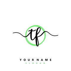 TF Initial handwriting logo vector