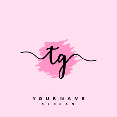 TG Initial handwriting logo vector