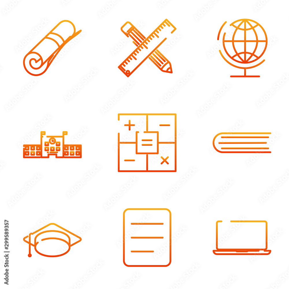 Poster school and education set icon template color editable. school and education pack symbol vector sign 