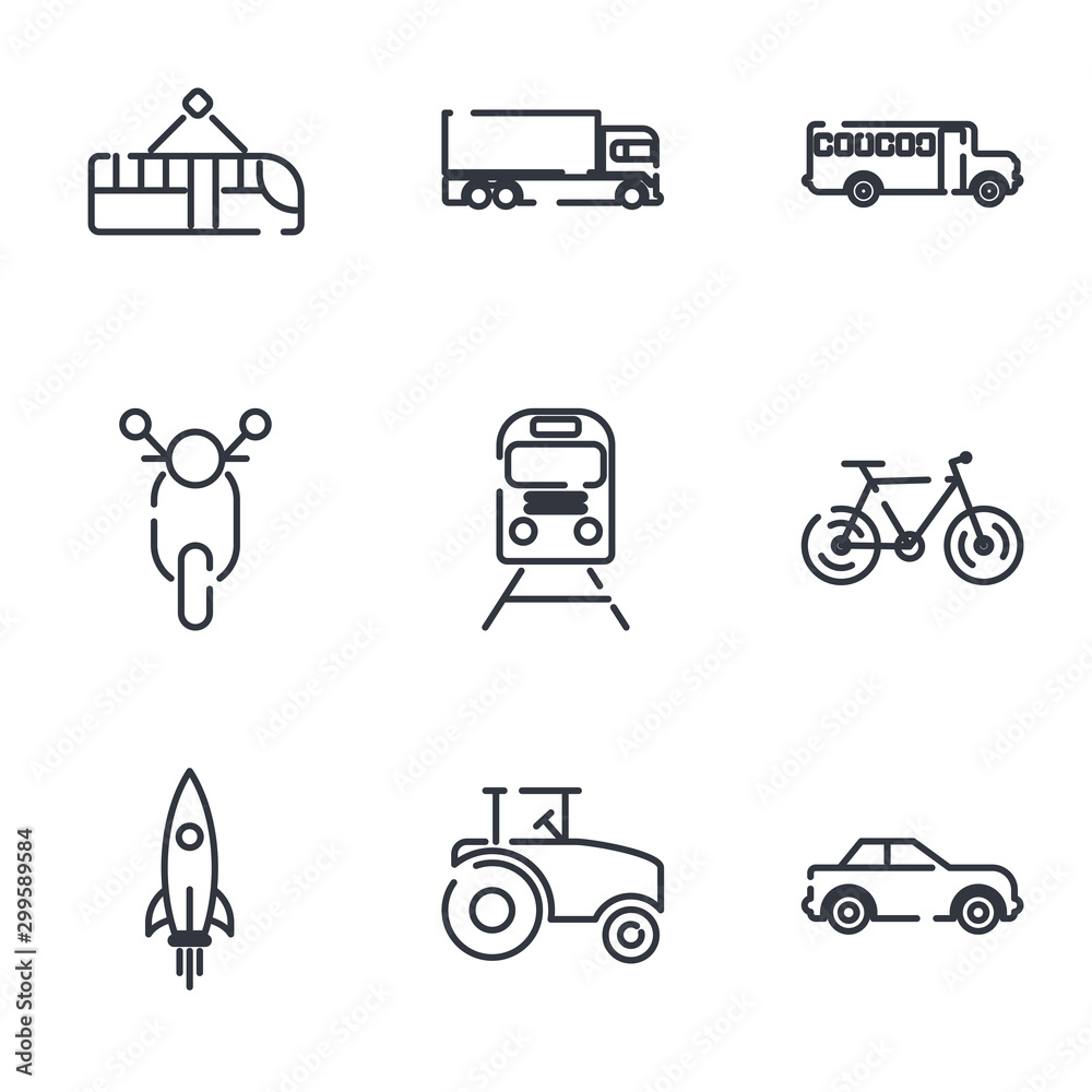 Poster transportation set icon template color editable. transportation pack symbol vector sign isolated on 