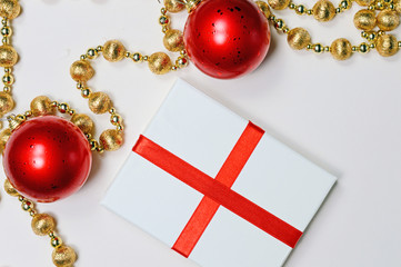 Christmas decorations and gift boxes
