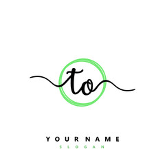 TO Initial handwriting logo vector