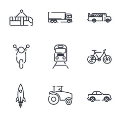 Transportation set icon template color editable. Transportation pack symbol vector sign isolated on white background illustration for graphic and web design.