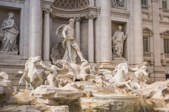 Detail of the Fontana di Trevi in ​​Rome