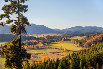 View of the valley that Trout Lake, WA resides in the fall