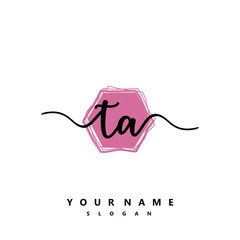 TA Initial handwriting logo vector