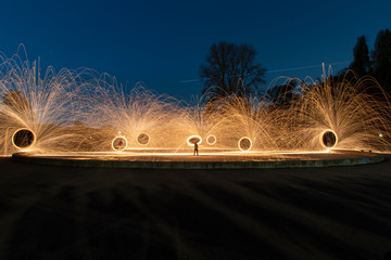 Steel wool Firework - Fun with fire and burning steel