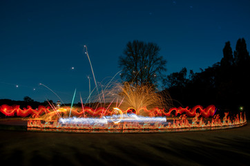 Steel wool Firework - Fun with fire and burning steel