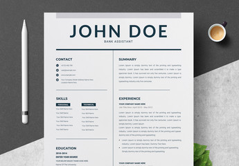 Resume Layout with Grey Accent