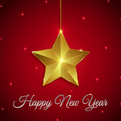  Happy New Year background with gold star