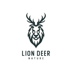 lion head logo, vector design illustration in silhouette style
