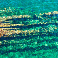 Water surface and sea bottom - abstract background