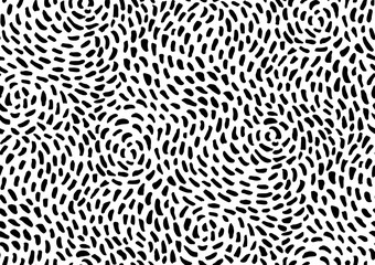 Hand drawn texture seamless pattern. Ñreative monochrome vector endless background painted by ink. Abstract doodle freehand stroke shapes