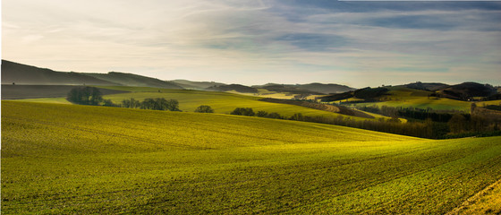 landscape with hills and trees